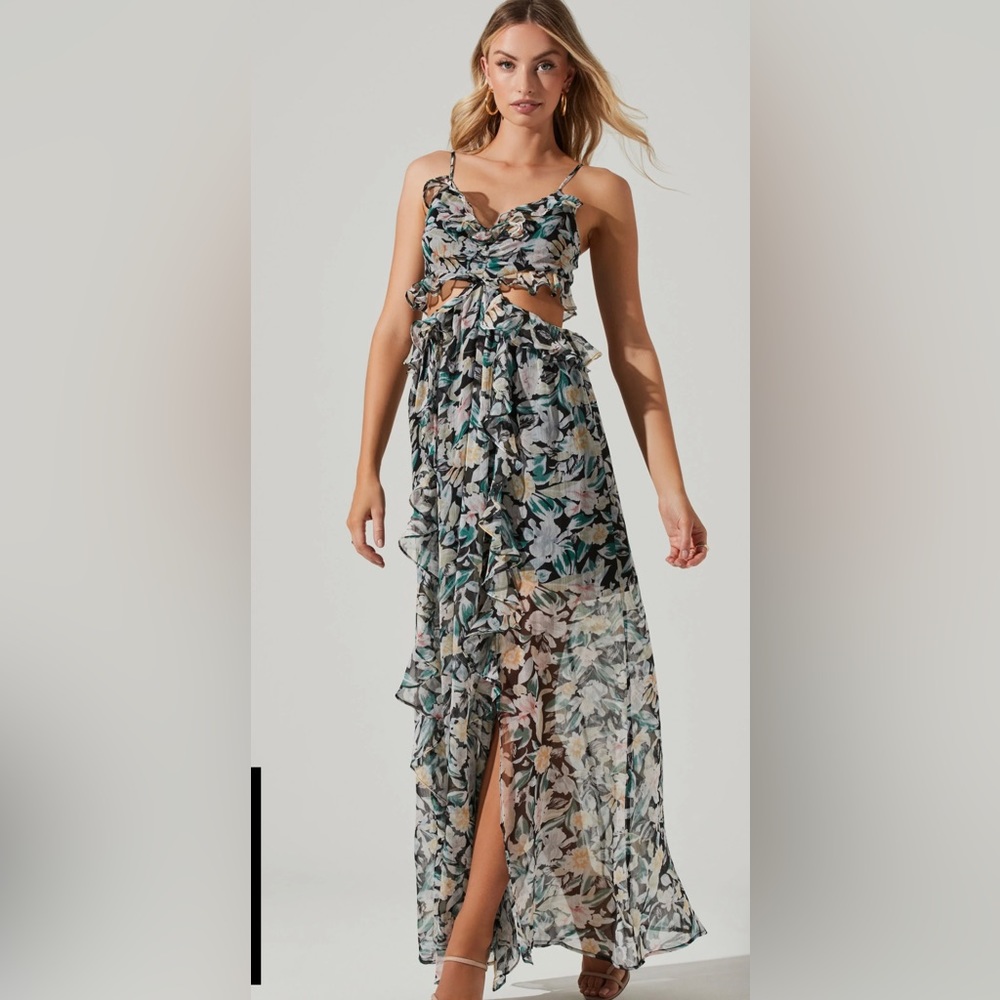 ASTR The Label/Palace Floral Ruffle Cutout Dress